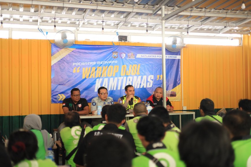 Polres Gresik Hadirkan Dialog Santai Bersama Driver Ojol