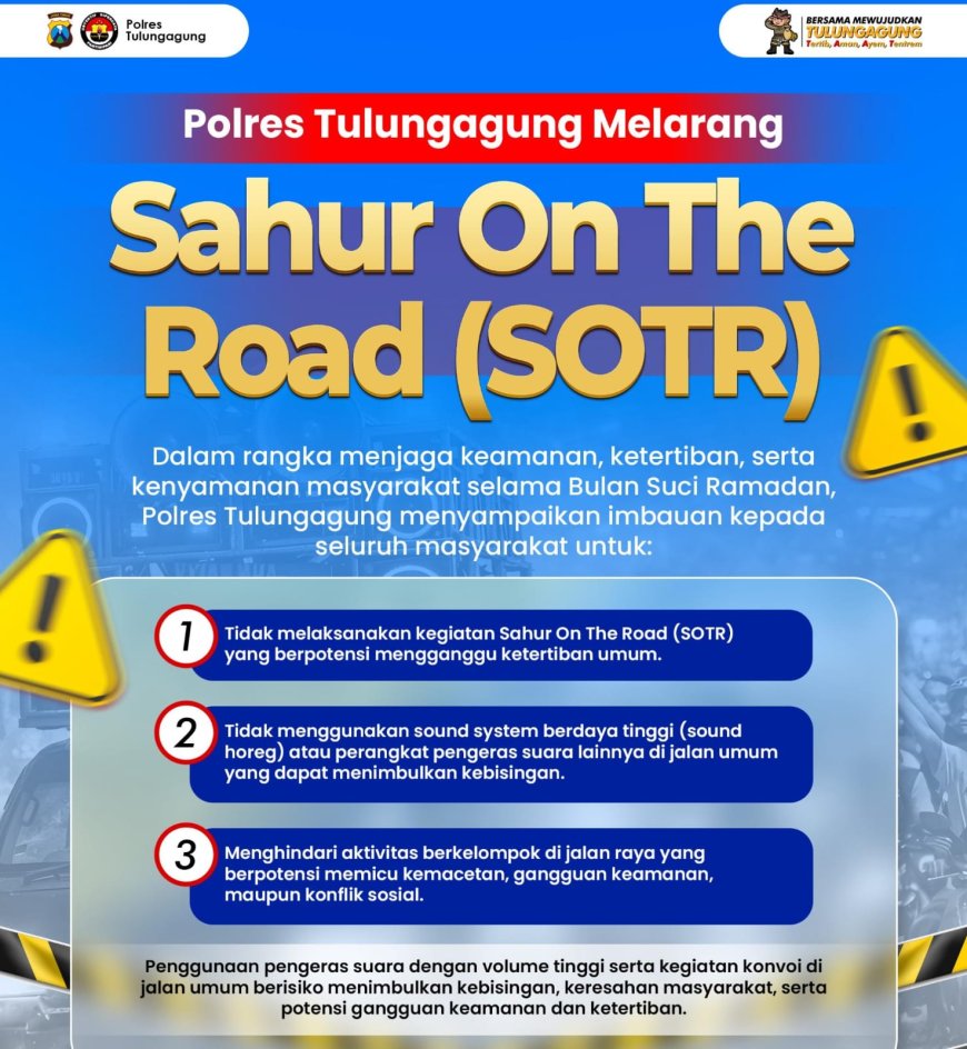 Polres Tulungagung Melarang SOTR Dengan Sound Horeg Selama Ramadhan
