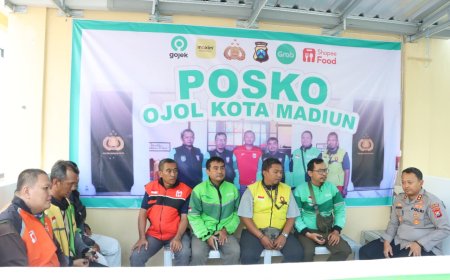 Polres Madiun Kota Resmikan Posko, Tingkatkan Sinergi Ojol