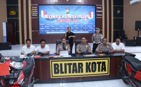 Polres Blitar Kota Sita Barang Bukti dari Kasus Curanmor