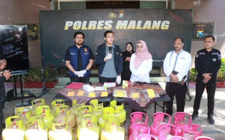 Polres Malang Tindak Pelaku Pengoplos Gas Elpiji