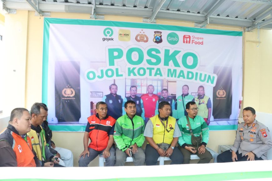 Polres Madiun Kota Resmikan Posko, Tingkatkan Sinergi Ojol