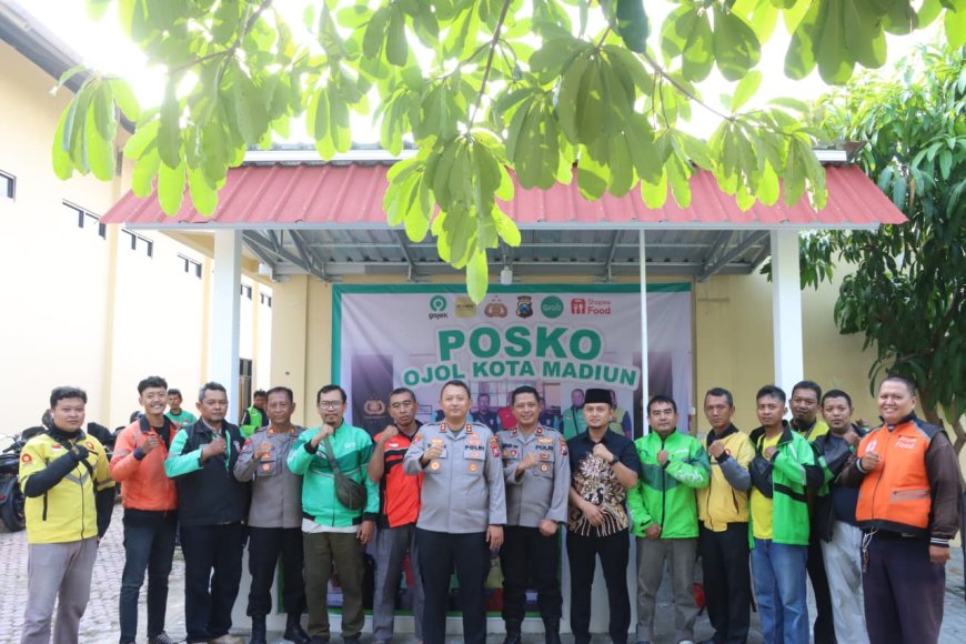 Polres Madiun Kota Gandeng Ojol Jaga Keamanan Lewat Posko