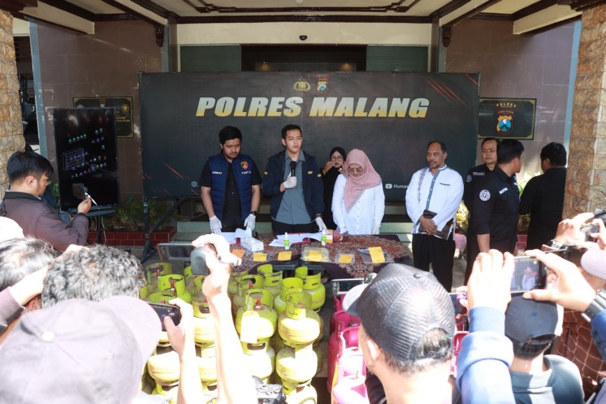 Polres Malang Hentikan Sindikat Pengoplos Gas Subsidi
